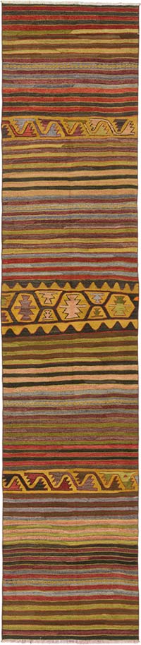 Vintage Konya Kilim Runner - 2' 6" x 11' 3" (30" x 135")