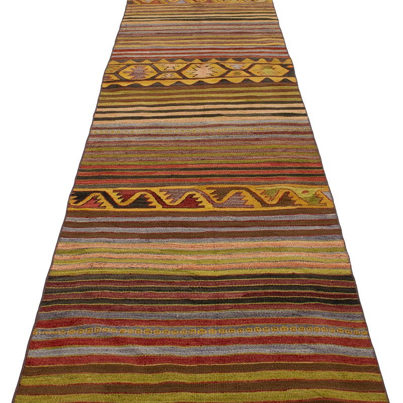 Vintage Konya Kilim Runner - 2' 6" x 11' 3" (30" x 135") - K0092242