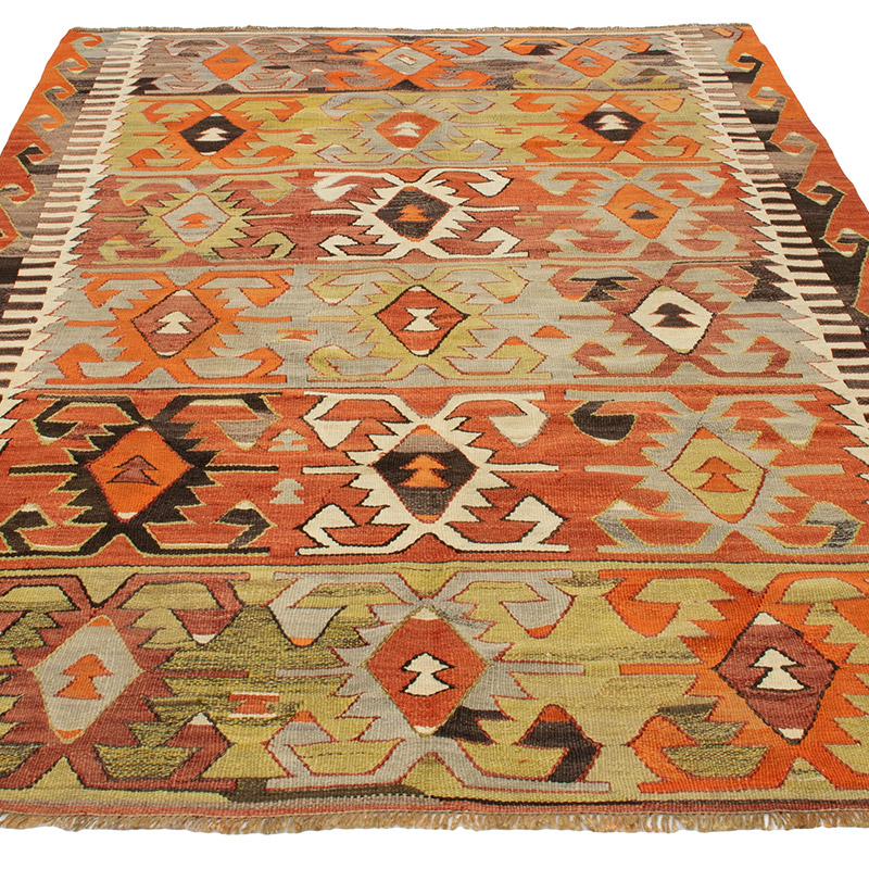 Vintage Konya Kilim Rug - 5'  x 7' 3" (60" x 87") - K0092244