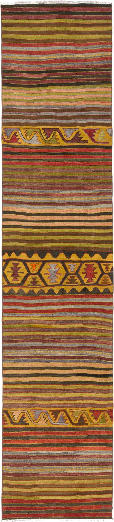 Vintage Konya Kilim Runner - 2' 6" x 11' 5" (30" x 137")