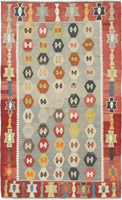 Vintage Manisa Kilim Rug - 5' 9" x 9' 6" (69" x 114")