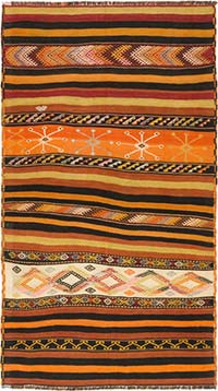 Vintage Sivas Kilim Rug - 4'  x 7' 3" (48" x 87")