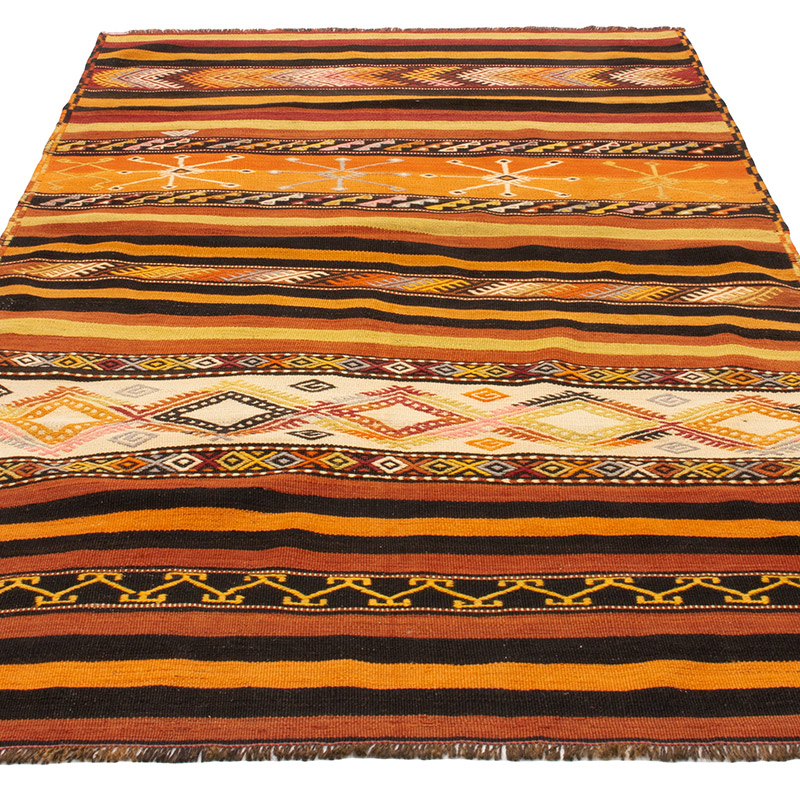 Vintage Sivas Kilim Rug - 4'  x 7' 3" (48" x 87") - K0092256