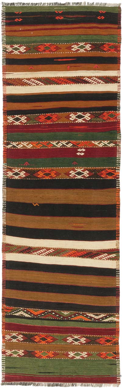 Vintage Malatya Kilim Runner - 2' 4" x 7' 7" (28" x 91")