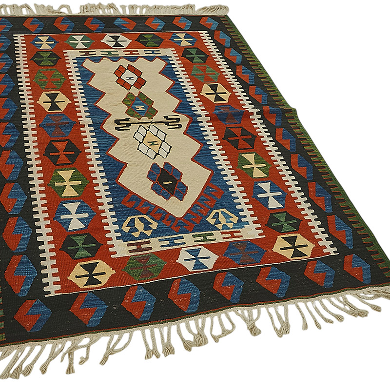 Alfombra Kilim Turca Tejida a Mano - K0092274