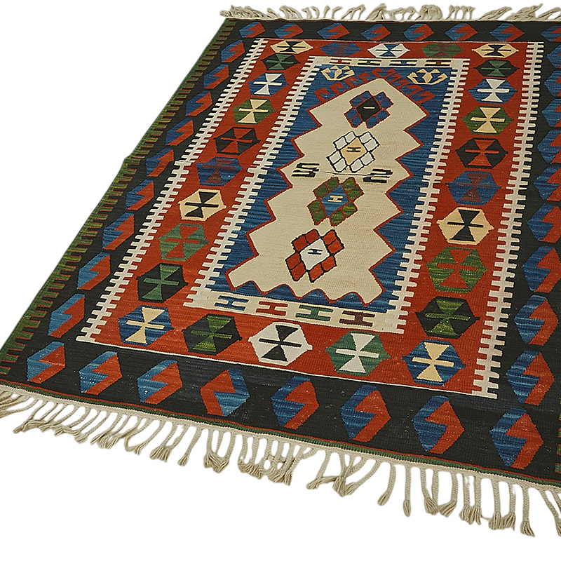 Alfombra Kilim Turca Tejida a Mano - K0092274