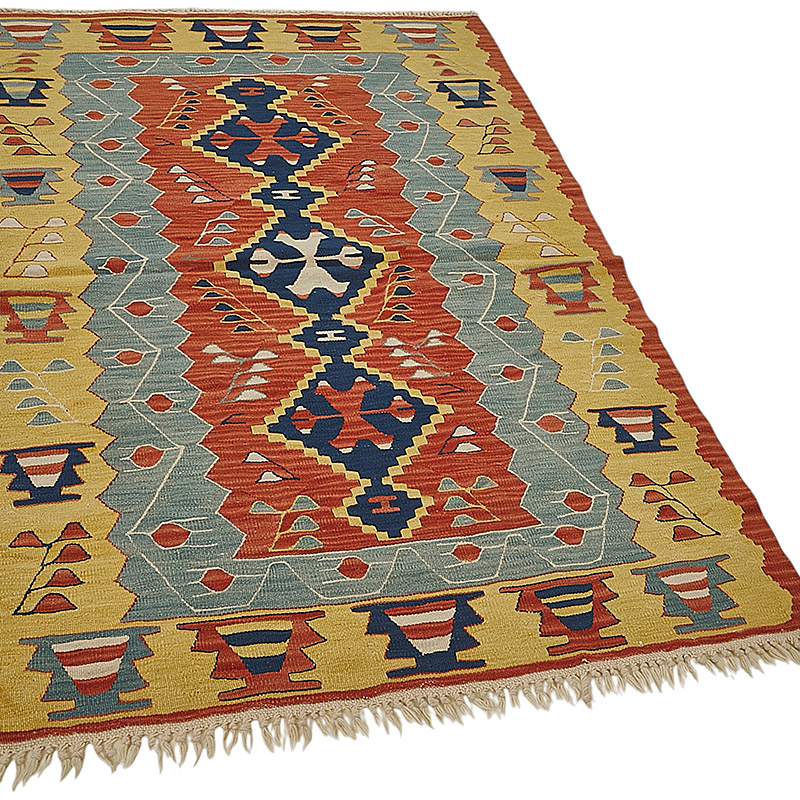 Alfombra Kilim Turca Tejida a Mano - K0092294