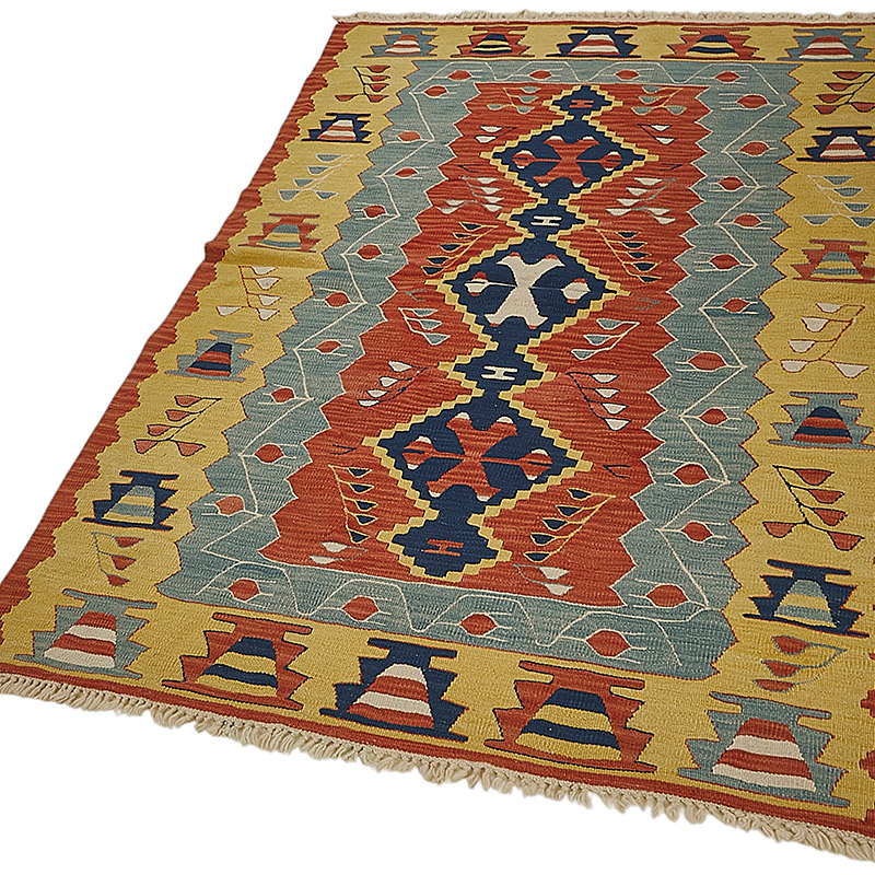 Alfombra Kilim Turca Tejida a Mano - K0092294