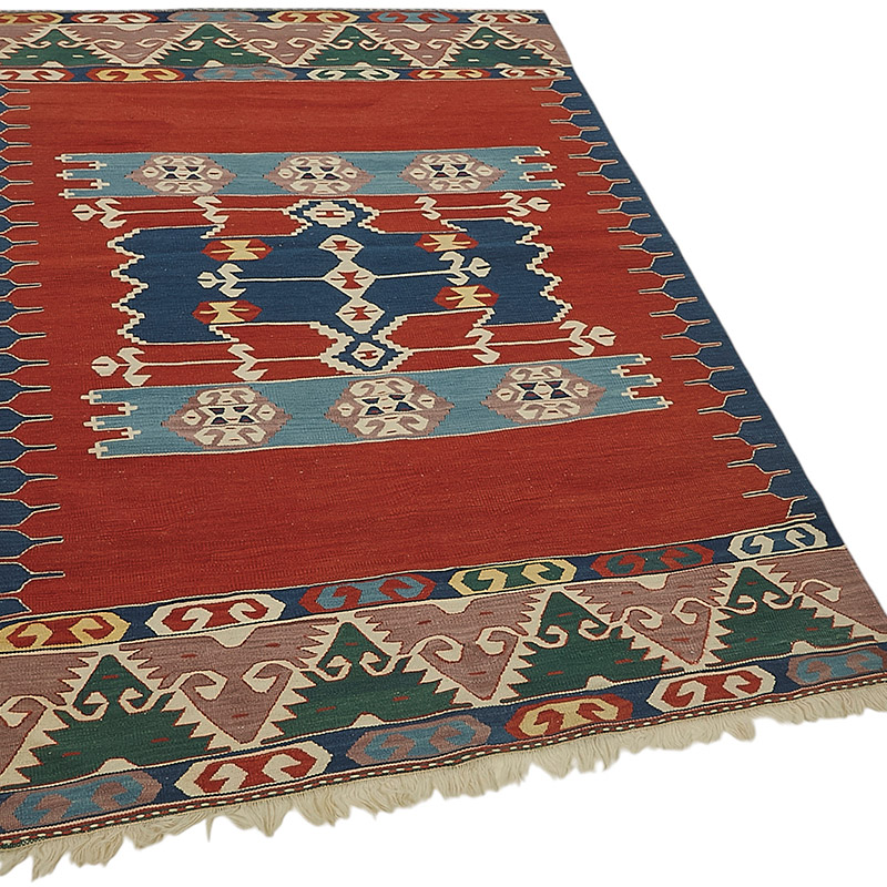 Alfombra Kilim Turca Tejida a Mano - K0092298