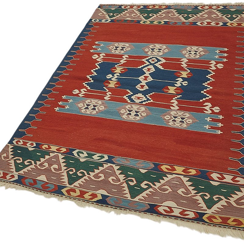 Alfombra Kilim Turca Tejida a Mano - K0092298