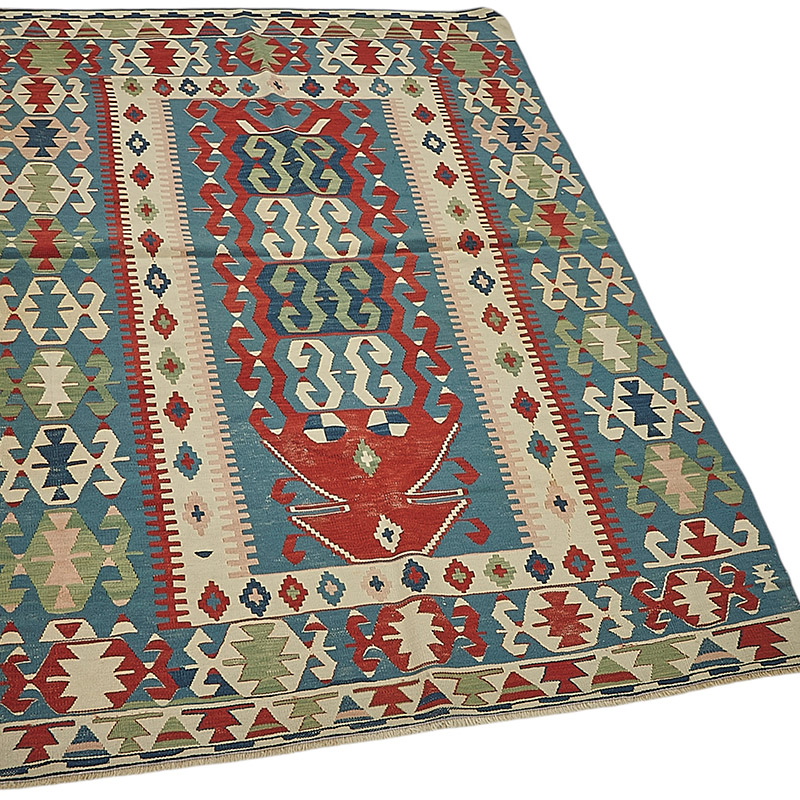 Alfombra Kilim Turca Tejida a Mano - K0092299