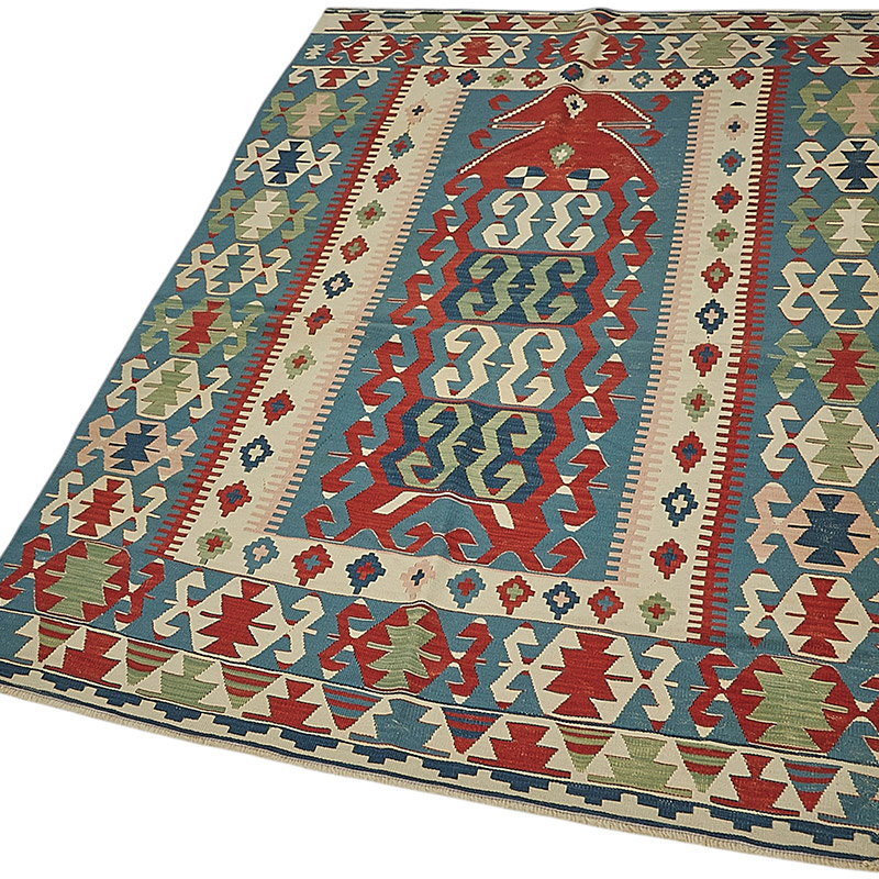 Alfombra Kilim Turca Tejida a Mano - K0092299