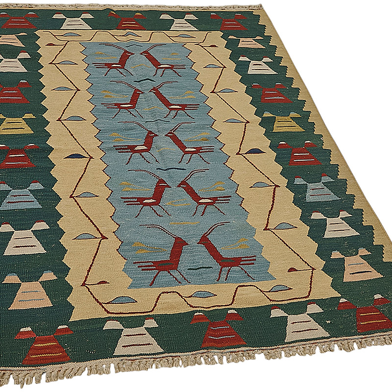 Turkish Handwoven Kilim Rug - K0092300