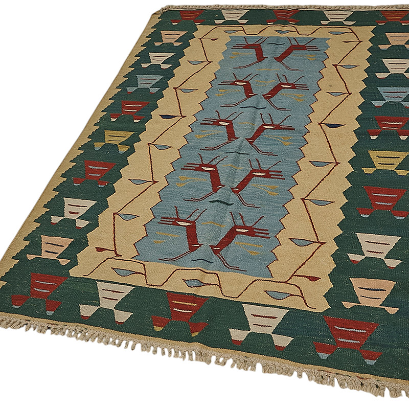 Turkish Handwoven Kilim Rug - K0092300