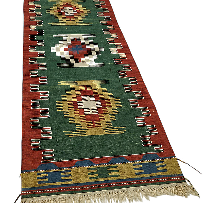 Turkish Handwoven Kilim Runner - K0092301