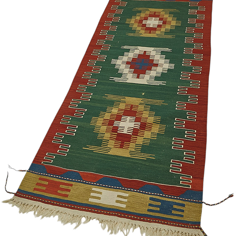 Turkish Handwoven Kilim Runner - K0092301