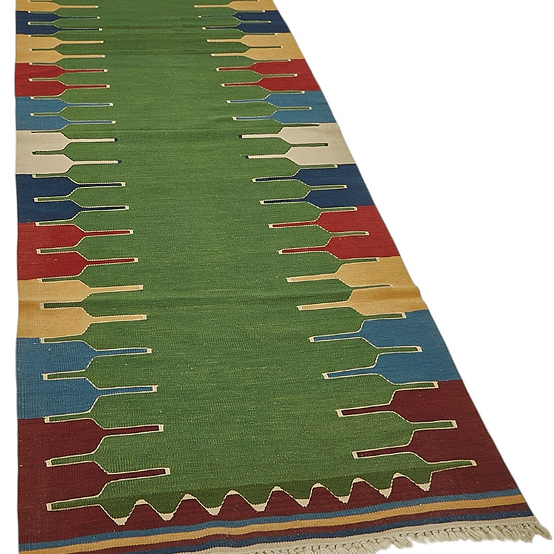 Alfombra de Pasillo Kilim Turca Tejida a Mano - K0092311