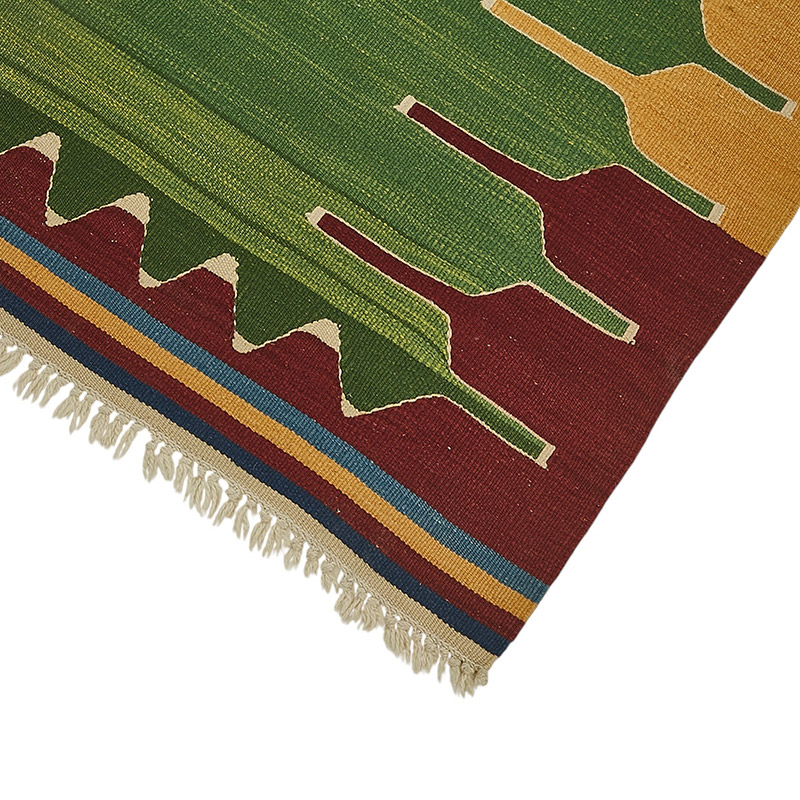 Alfombra de Pasillo Kilim Turca Tejida a Mano - K0092311