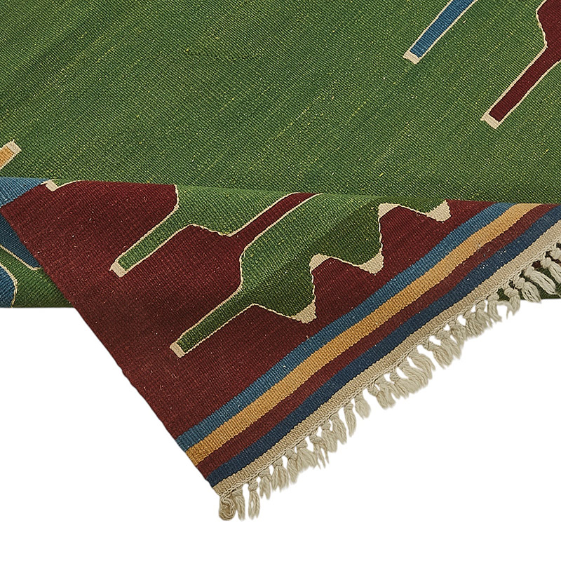 Alfombra de Pasillo Kilim Turca Tejida a Mano - K0092311
