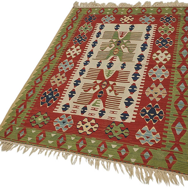 Alfombra Kilim Turca Tejida a Mano - K0092319