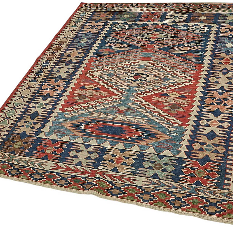New Turkish Handwoven Kilim Rug - K0092339