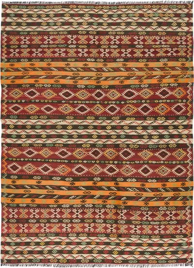 Vintage Anatolian Kilim Rug - 6' 5" x 8' 8" (77" x 104")
