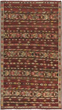 Vintage Turkish Kilim Rug - 6' 7" x 11' 7" (79" x 139")