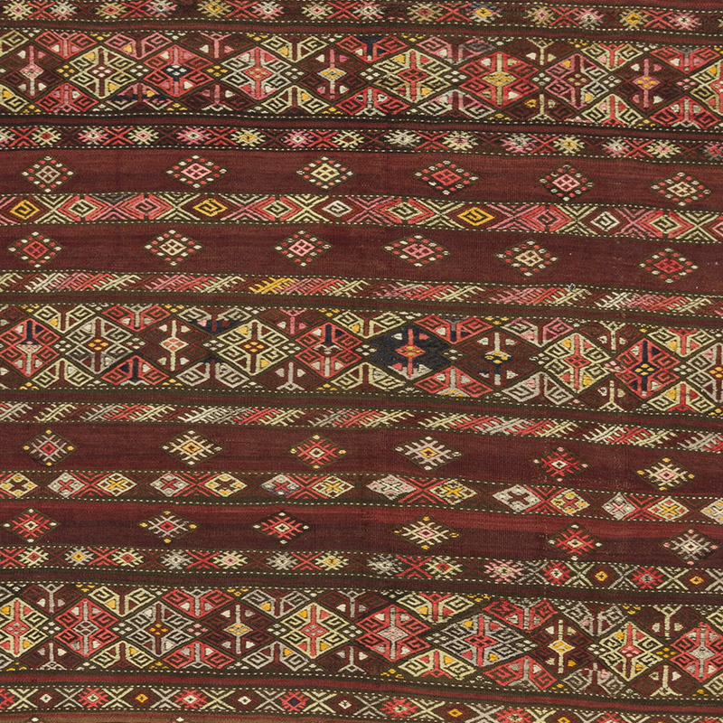Vintage Turkish Kilim Rug - 6' 7" x 11' 7" (79" x 139") - K0092550