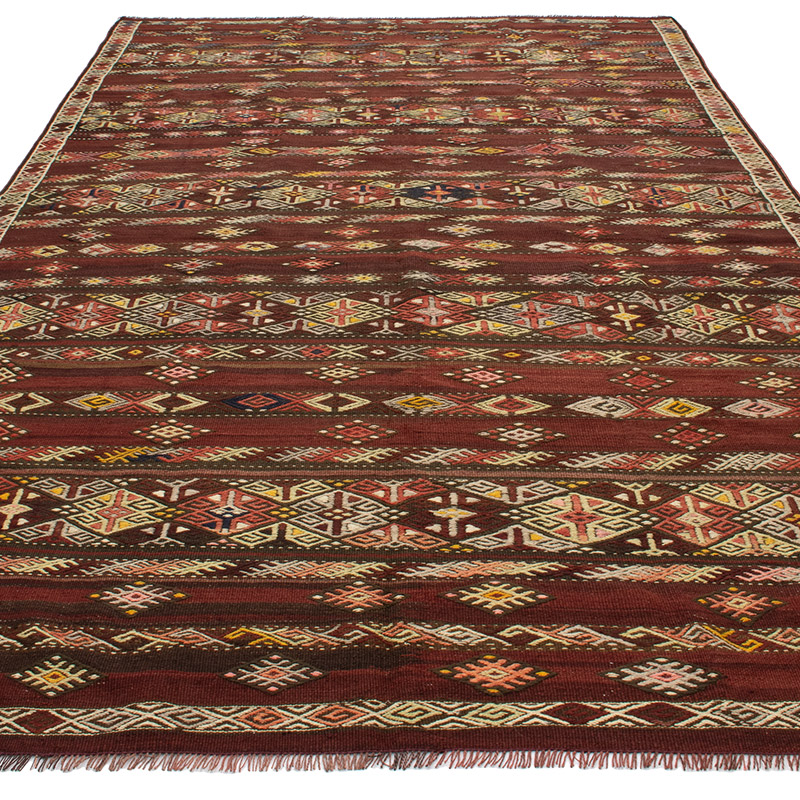 Vintage Turkish Kilim Rug - 6' 7" x 11' 7" (79" x 139") - K0092550