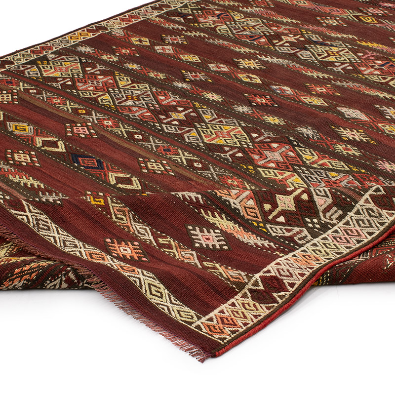 Vintage Turkish Kilim Rug - 6' 7" x 11' 7" (79" x 139") - K0092550
