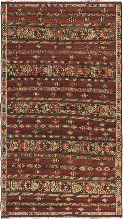 Vintage Turkish Kilim Rug - 6' 7" x 11' 7" (79" x 139")