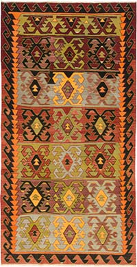 Vintage Konya Kilim Rug - 5' 10" x 11' 2" (70" x 134")