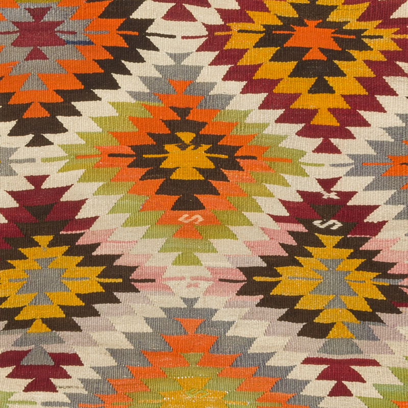 Vintage Afyon Kilim Rug - 3' 3" x 3' 7" (39" x 43") - K0092570