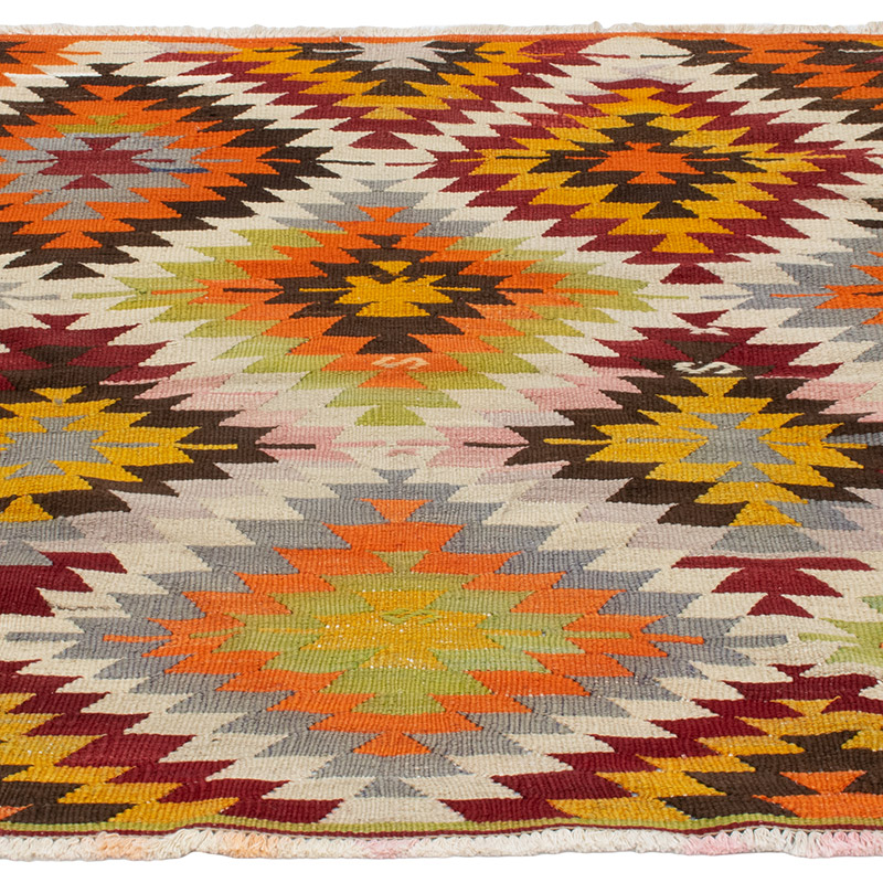 Vintage Afyon Kilim Rug - 3' 3" x 3' 7" (39" x 43") - K0092570