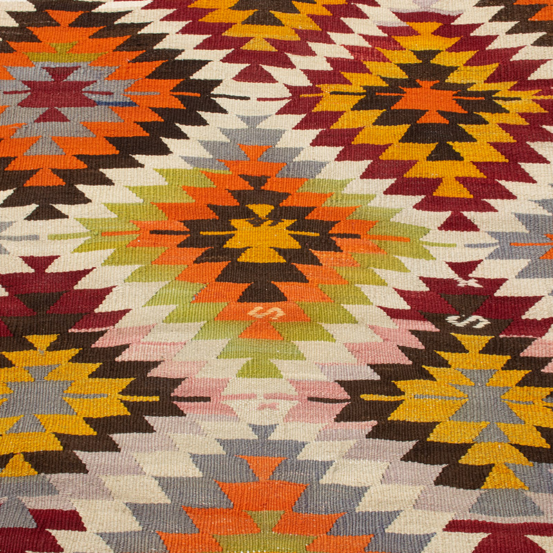 Vintage Afyon Kilim Rug - 3' 3" x 3' 7" (39" x 43") - K0092570