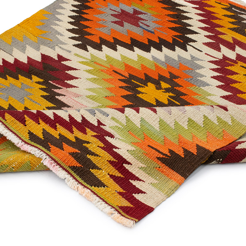 Vintage Afyon Kilim Rug - 3' 3" x 3' 7" (39" x 43") - K0092570