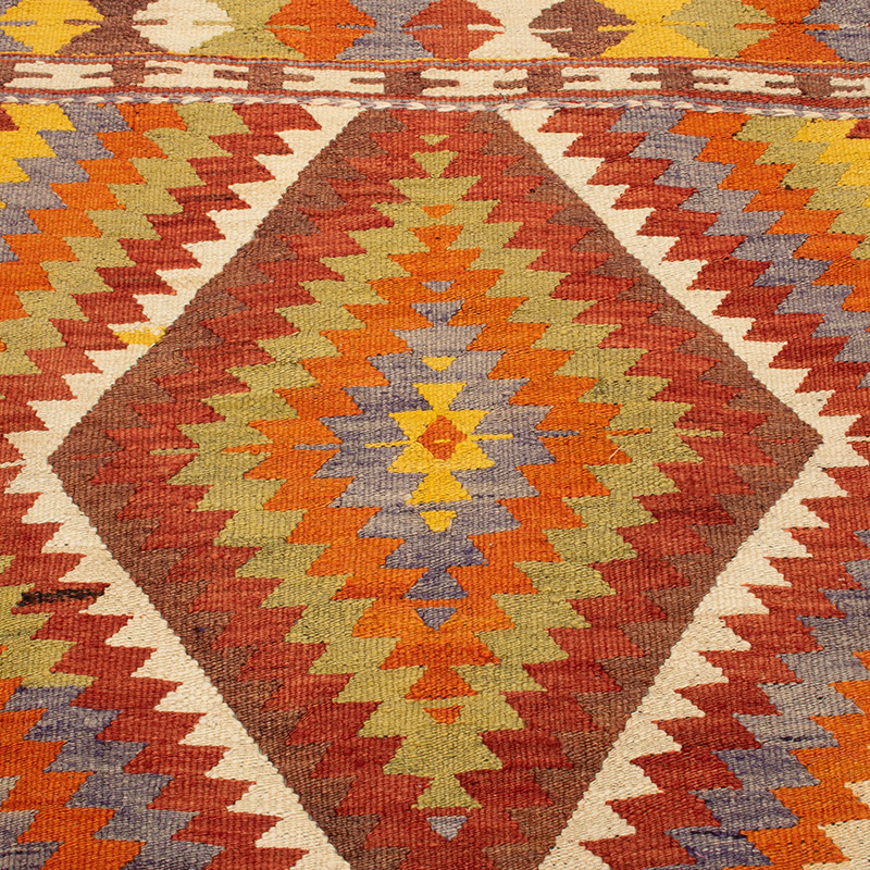Vintage Antalya Kilim Rug - 2' 11" x 3' 2" (35" x 38") - K0092572