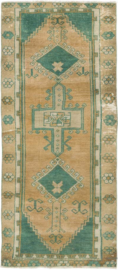 Vintage Turkish Hand-Knotted Runner - 2' 7" x 6'  (31" x 72")
