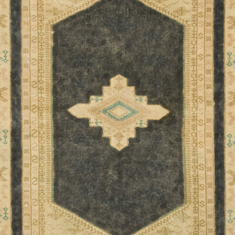 Vintage Turkish Hand-Knotted Rug - 97 cm x 127 cm - K0092580