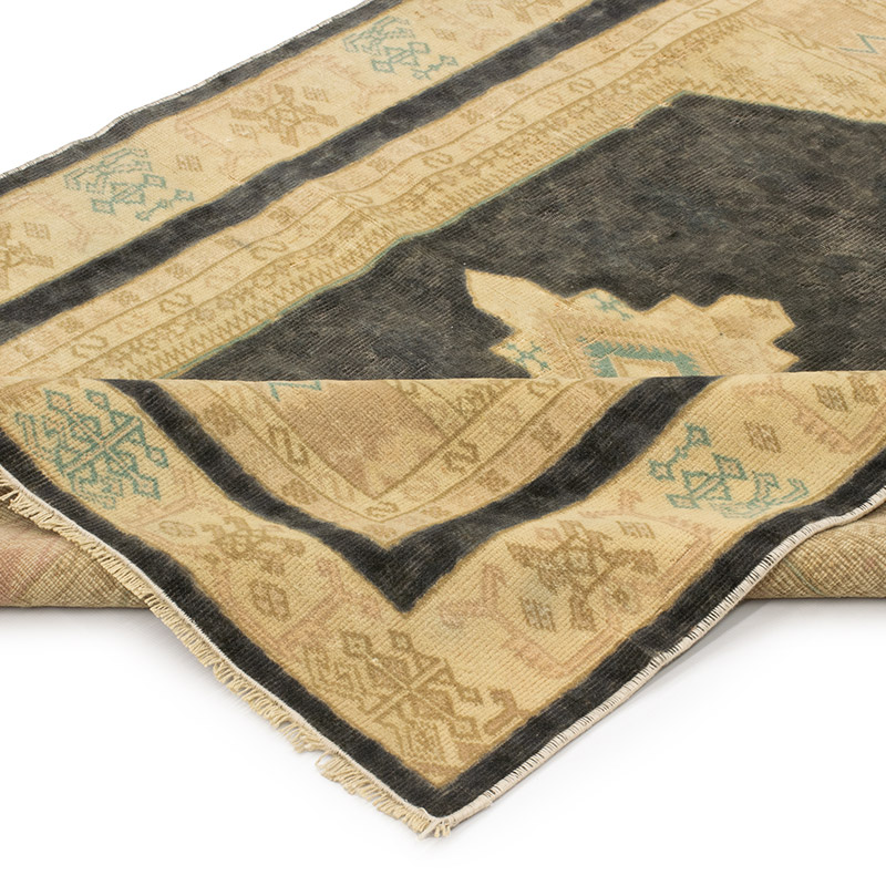Vintage Turkish Hand-Knotted Rug - 97 cm x 127 cm - K0092580