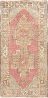 Vintage Turkish Hand-Knotted Rug - 4' 4" x 8' 10" (52" x 106")