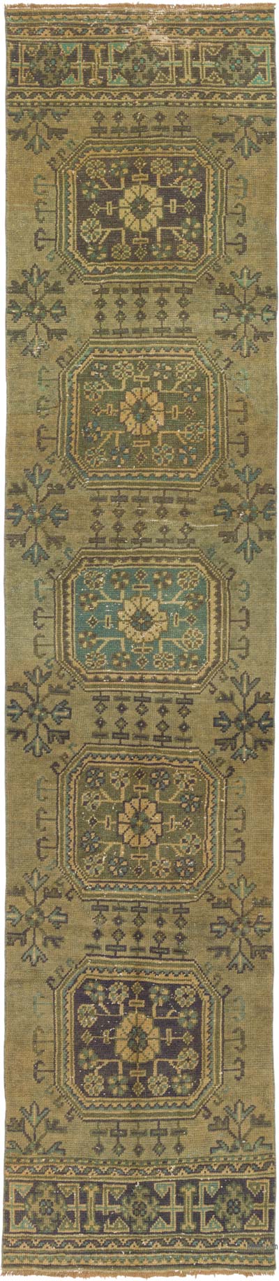 Vintage Turkish Hand-Knotted Runner - 2' 7" x 11' 9" (31" x 141")