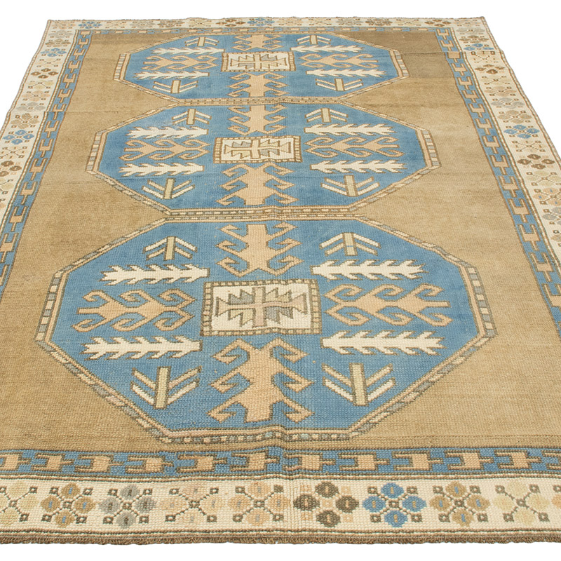 Vintage Turkish Hand-Knotted Rug - 4' 11" x 7' 10" (59" x 94") - K0092595