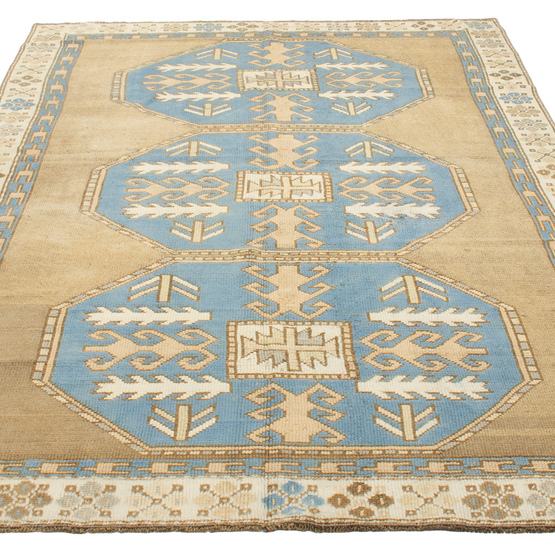 Vintage Turkish Hand-Knotted Rug - 4' 11" x 7' 10" (59" x 94") - K0092595
