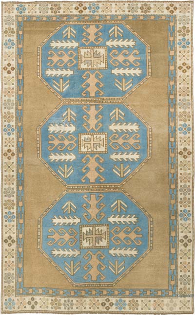 Vintage Turkish Hand-Knotted Rug - 4' 11" x 7' 10" (59" x 94")