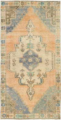 Vintage Turkish Hand-Knotted Rug - 4' 5" x 8' 6" (53" x 102")