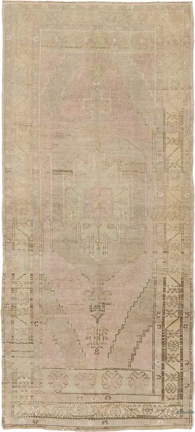Vintage Turkish Hand-Knotted Rug - 3' 5" x 7' 9" (41" x 93")