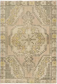 Alfombra Vintage Turca Anudada a Mano - 132 cm x 194 cm