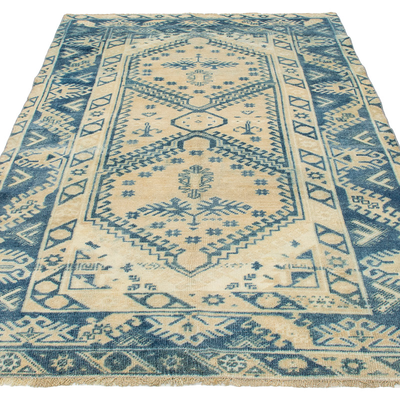 Vintage Turkish Hand-Knotted Rug - 4' 3" x 7'  (51" x 84") - K0092608