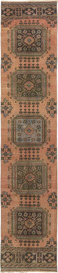 Vintage Turkish Hand-Knotted Runner - 2' 4" x 11' 4" (28" x 136")